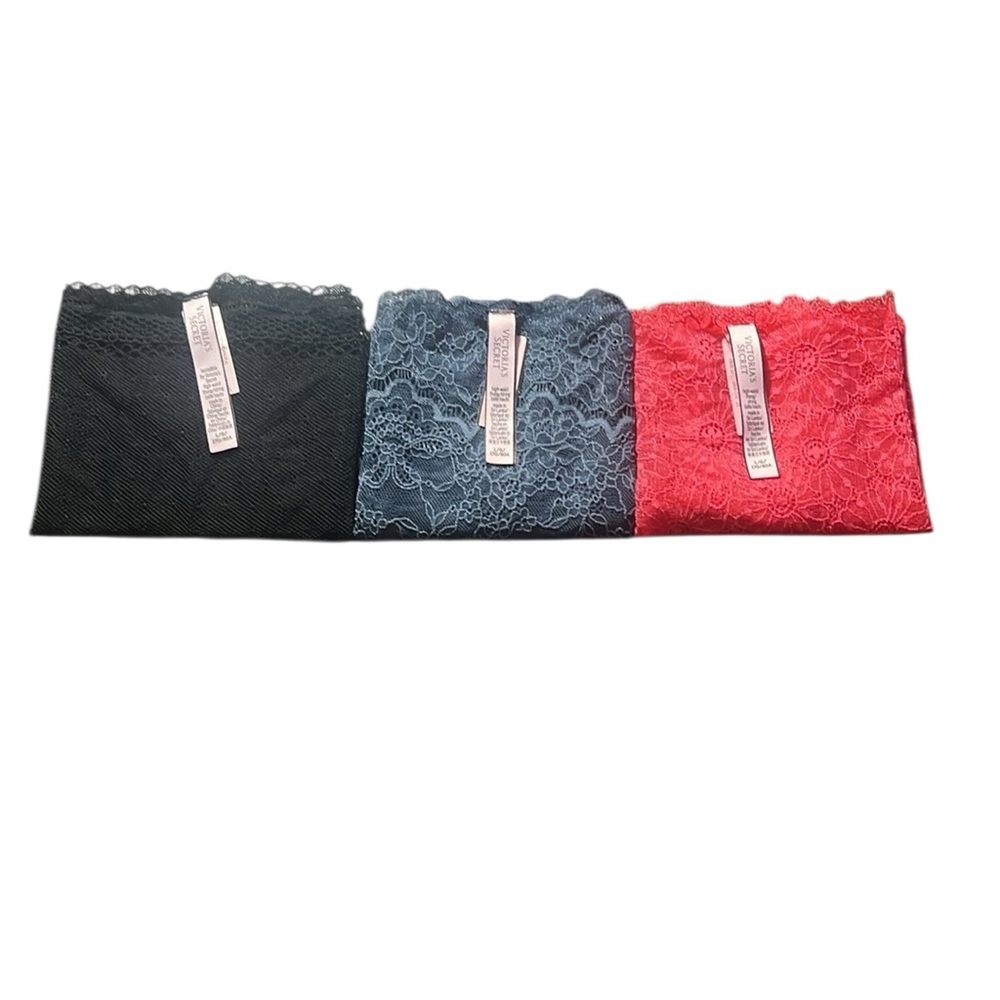 3 Victoria's Secret Dream Angels Corded Lace High-Waist Thong Panties.